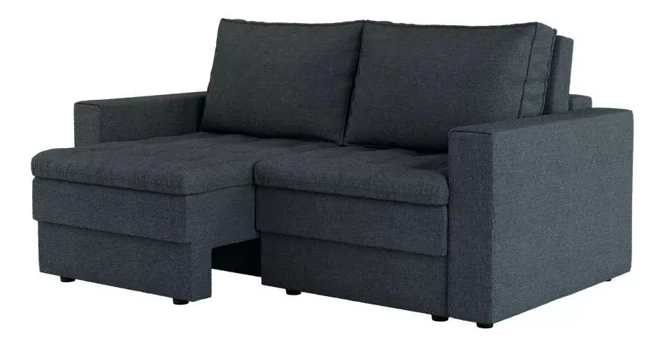 Sofá moderno em tecido cinza, ideal para salas de estar. Conheça os melhores sofás que combinam conforto e estilo no seu ambiente.