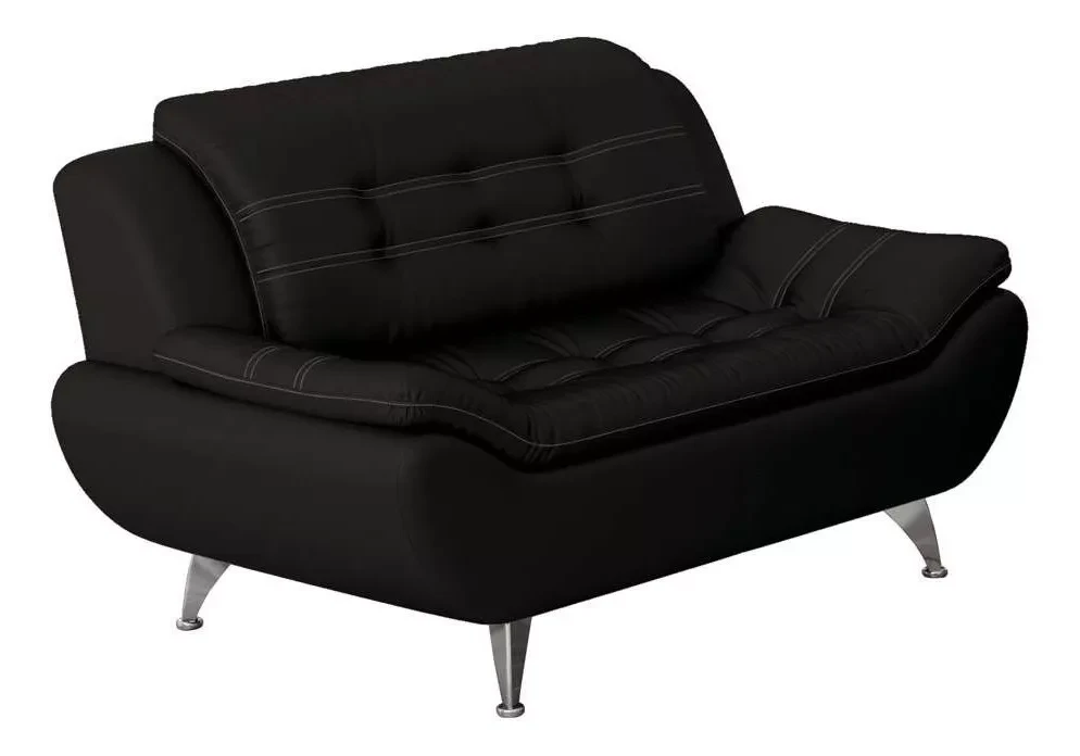 Sofá moderno e elegante em preto, ideal para ambientes contemporâneos e classificado entre os melhores sofás do mercado, proporcionando conforto e estilo.