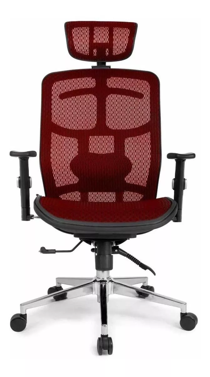 Cadeira ergonômica vermelha, ideal para escritórios e home office, projetada para garantir conforto e saúde postural, se destacando entre as melhores cadeiras ergonômicas do mercado.