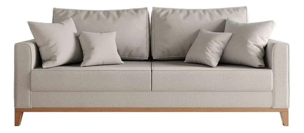 Sofá cinza elegante com design moderno e acabamento premium, ideal para quem busca os melhores sofás para decorar a sala de estar.