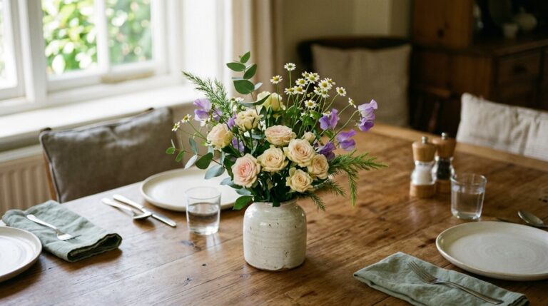 decoração de arranjo de flores em mesa - como fazer arranjo de flores para mesa de jantar